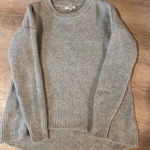Madewell Gray Ribbed Crew Neck Sweater